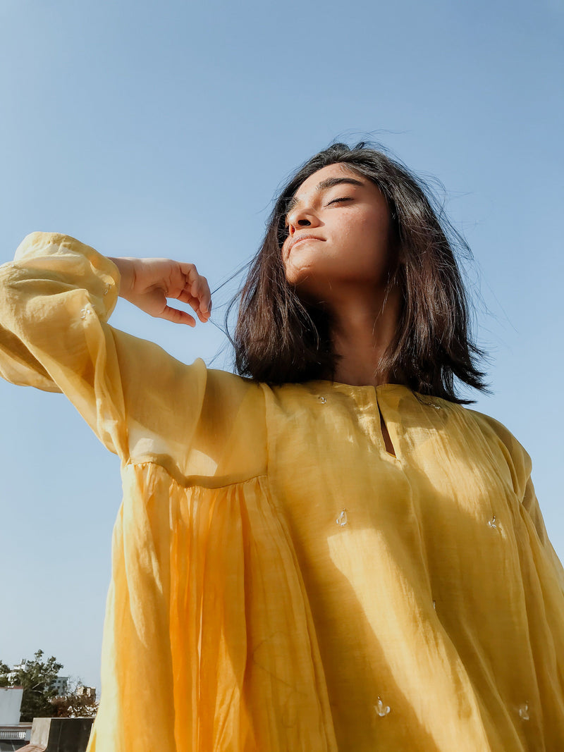 Ruzgar Dress Yellow Dress by Nirjara for women Worldwide