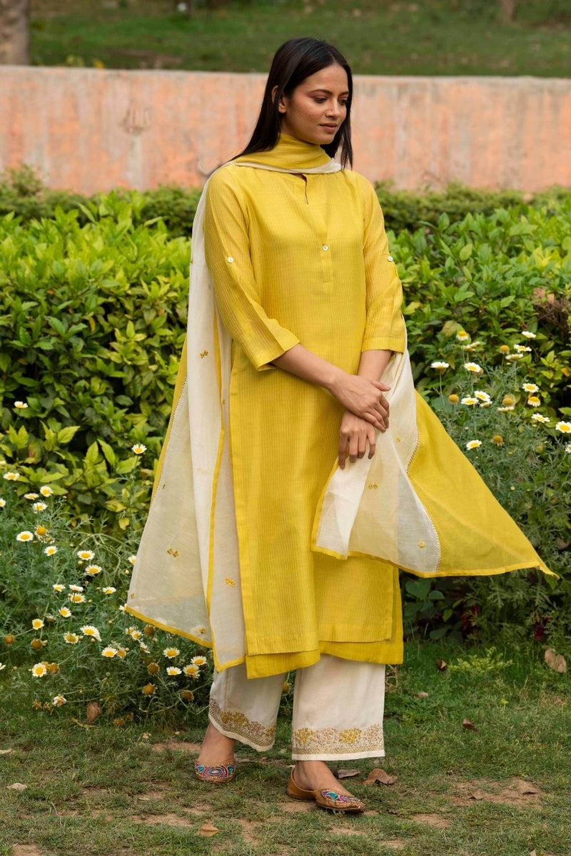 Saavani Lime Kurta Set by Priti Prashant for women Worldwide