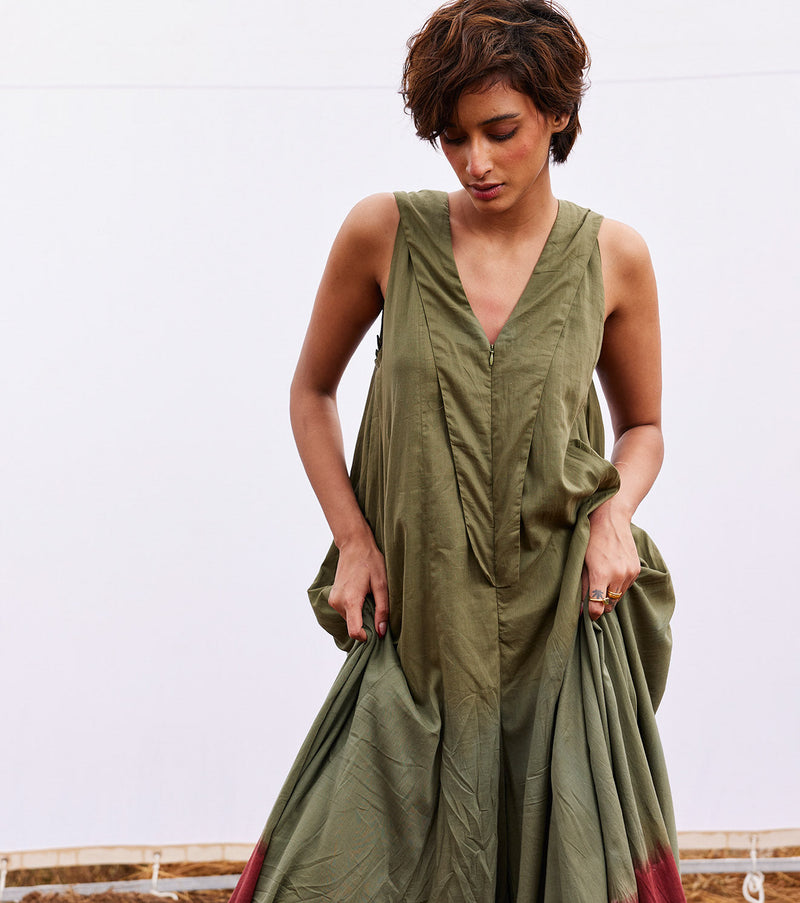 Sable jumpsuit cotton by Khara Kapas in green for women Worldwide