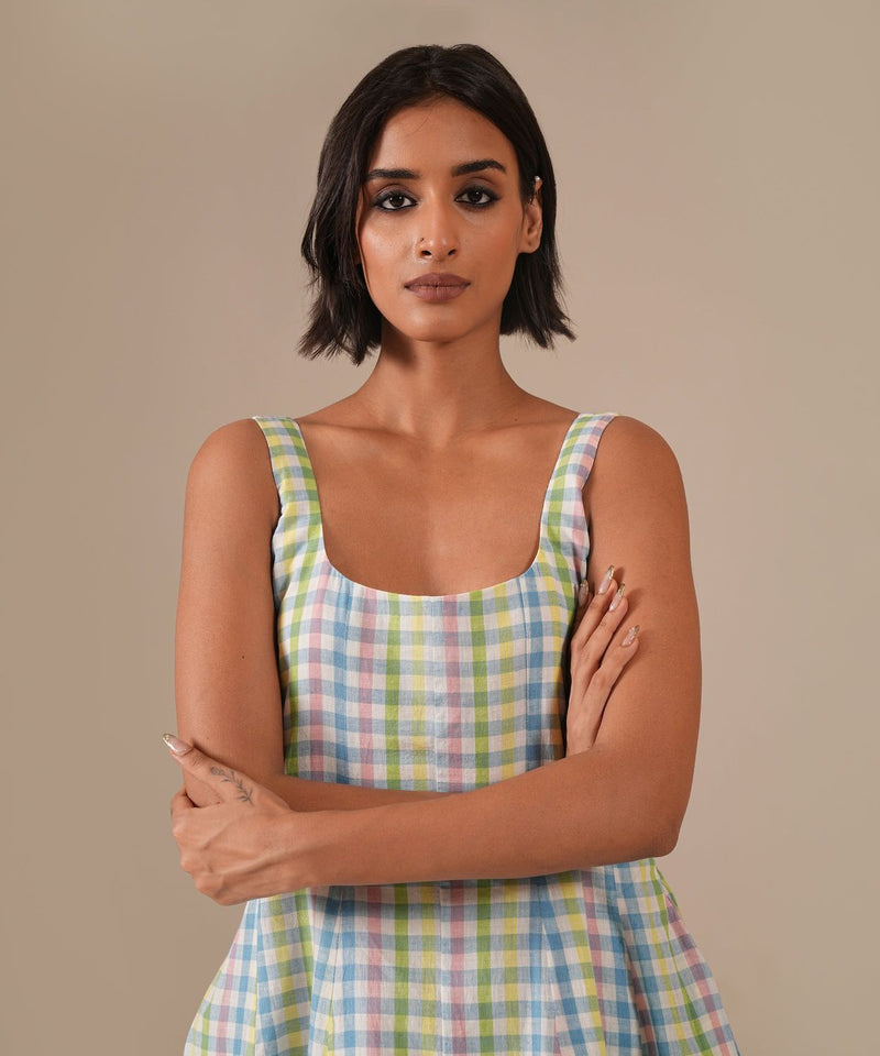 SAGE GLOW DRESS 100% cotton by Indigo Dreams in multi color for women Worldwide