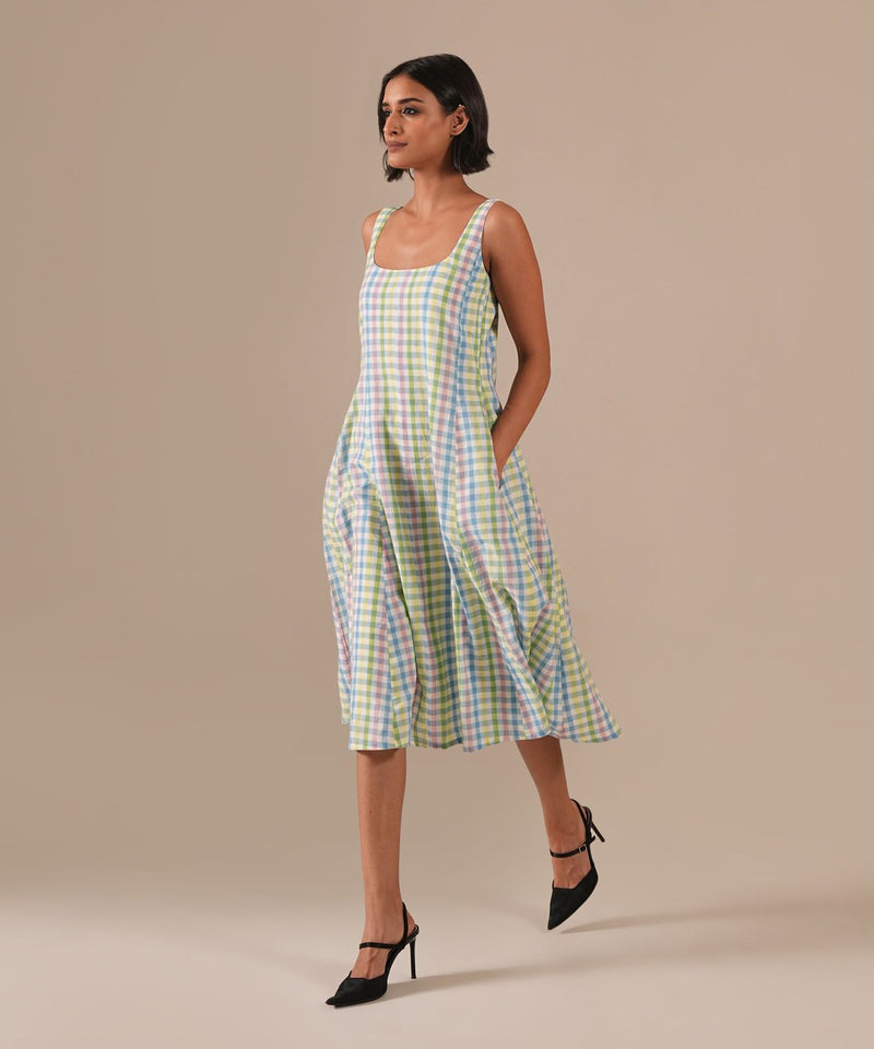 SAGE GLOW DRESS 100% cotton by Indigo Dreams in multi color for women Worldwide