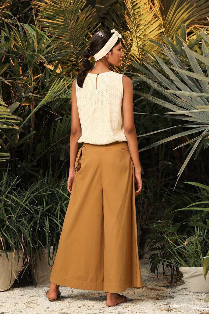 Sand Castle-Flared Pants by Khara Kapas for women Worldwide