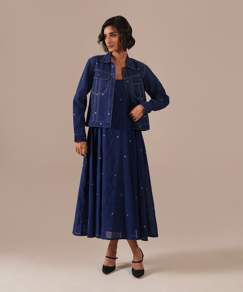 SAPPHIRE GLOW SET 100% cotton by Indigo Dreams in blue color for women Worldwide