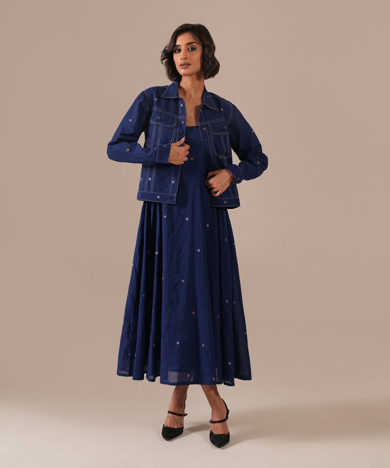 SAPPHIRE GLOW SET 100% cotton by Indigo Dreams in blue color for women Worldwide