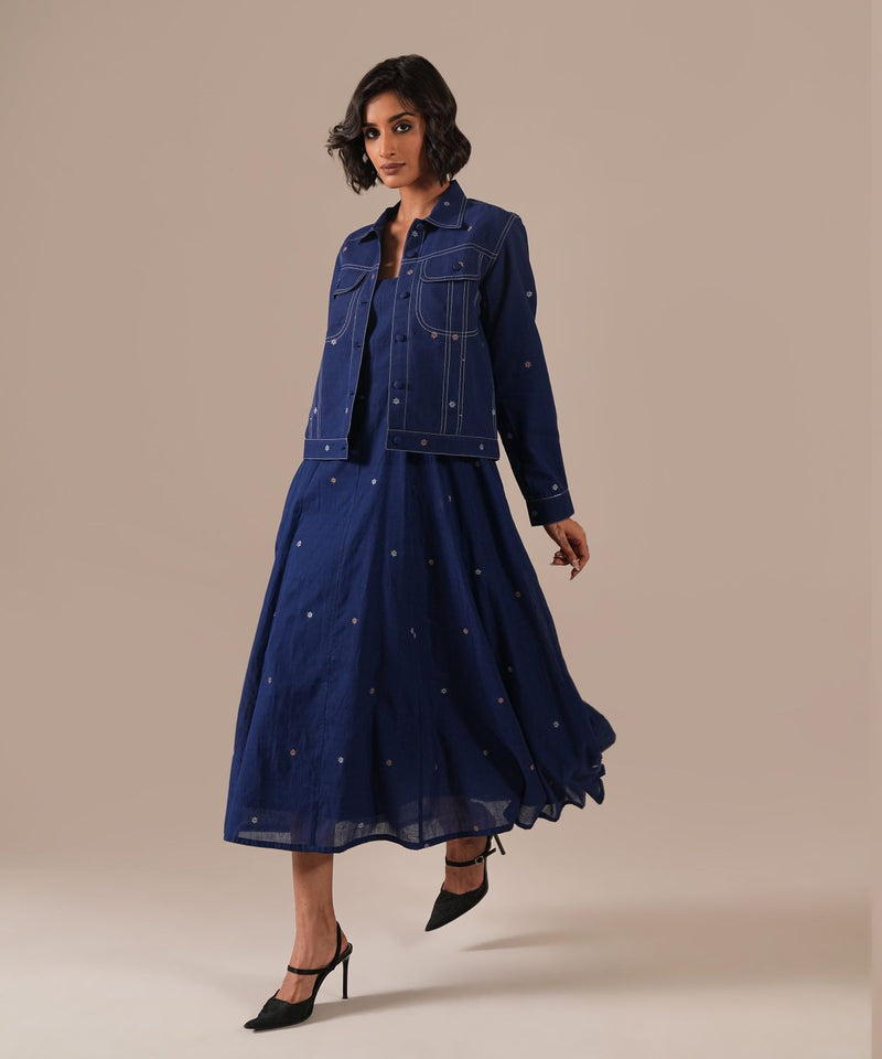 SAPPHIRE GLOW SET 100% cotton by Indigo Dreams in blue color for women Worldwide