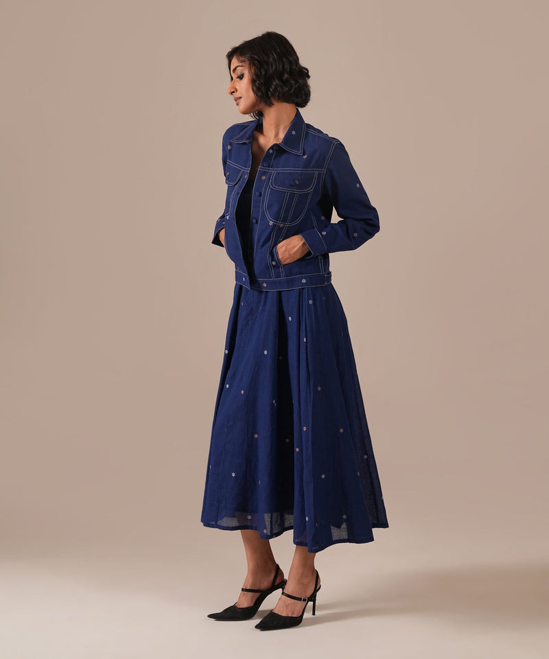 SAPPHIRE GLOW SET 100% cotton by Indigo Dreams in blue color for women Worldwide