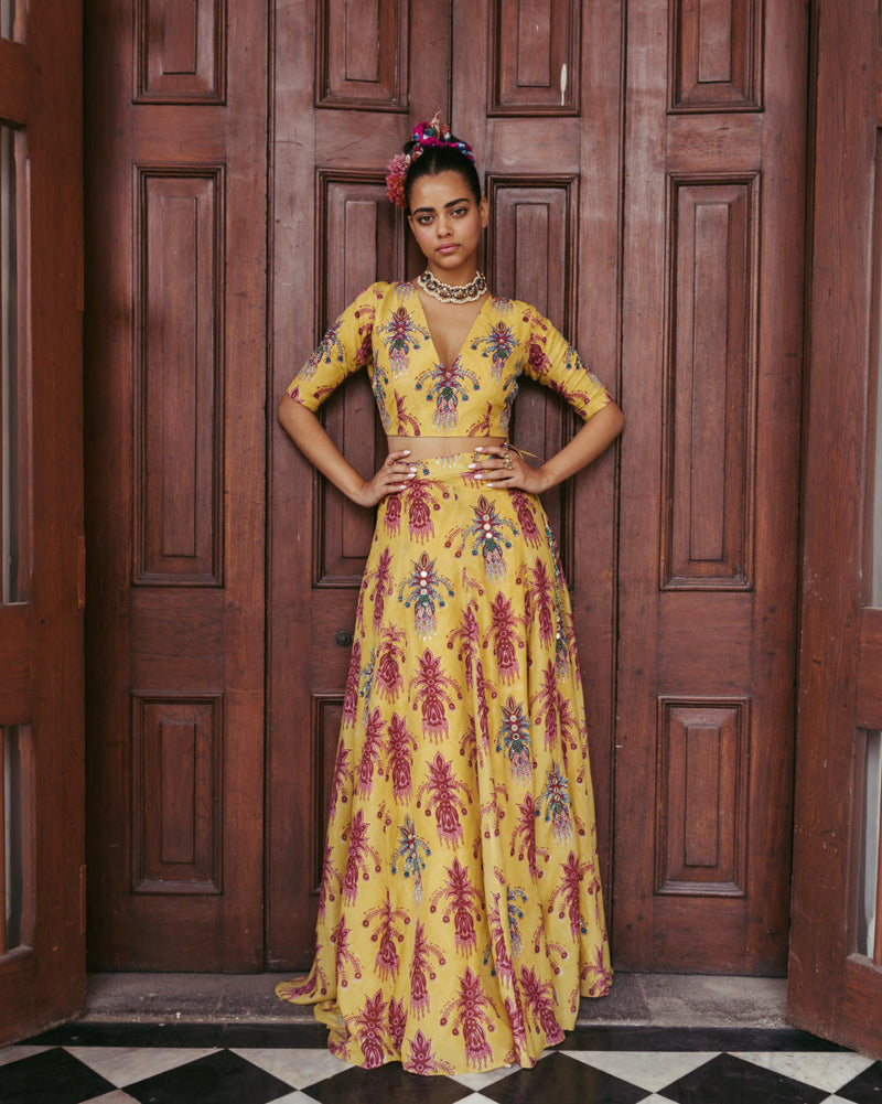 Sariska Silk Lehenga Set With Dupatta silk Indo-Western Wear by JodiLife for women Worldwide
