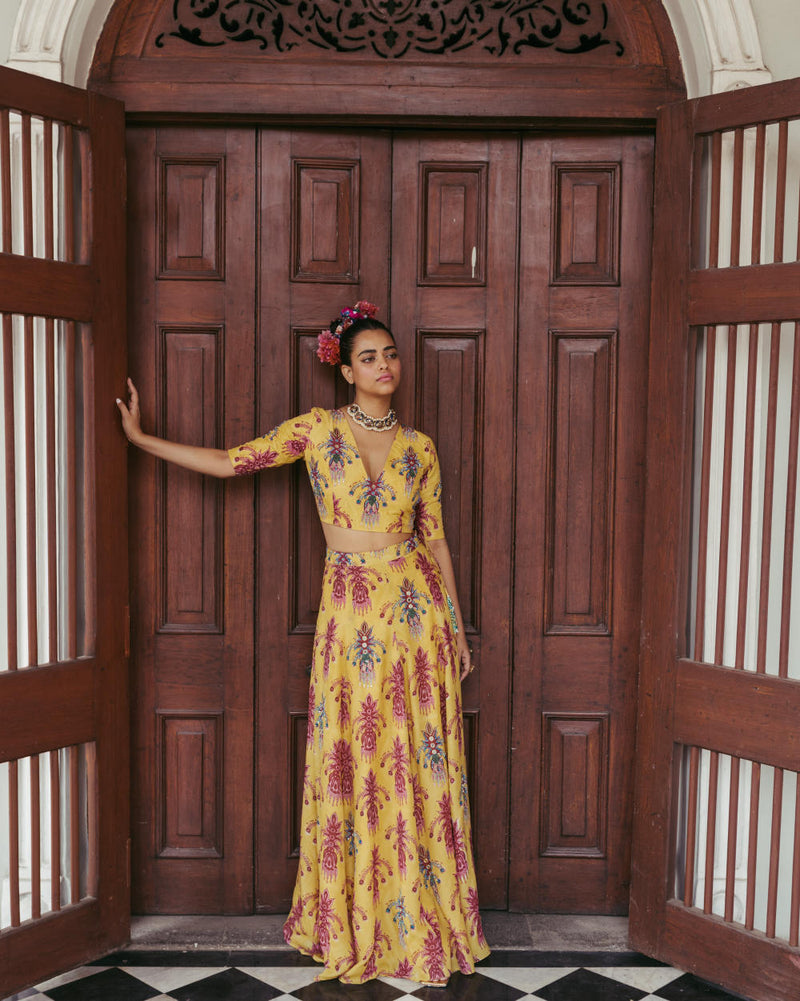 Sariska Silk Lehenga Set With Dupatta silk Indo-Western Wear by JodiLife for women Worldwide