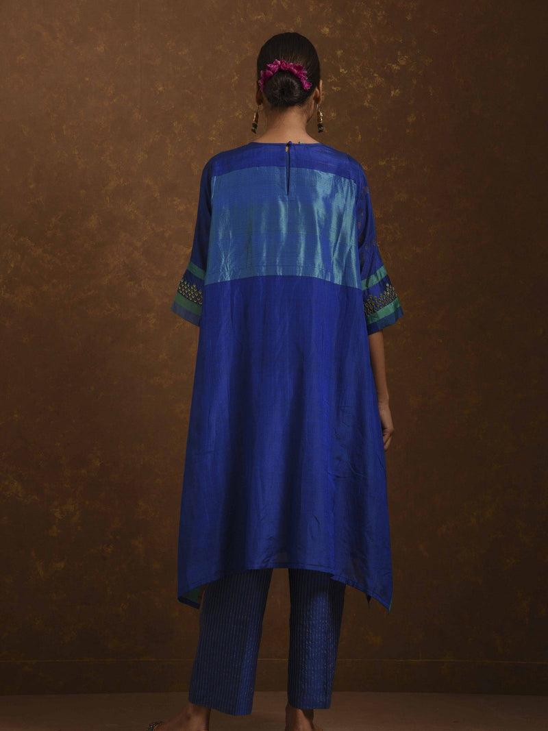 Seher Blue Kurta Set by Priti Prashant for women Worldwide