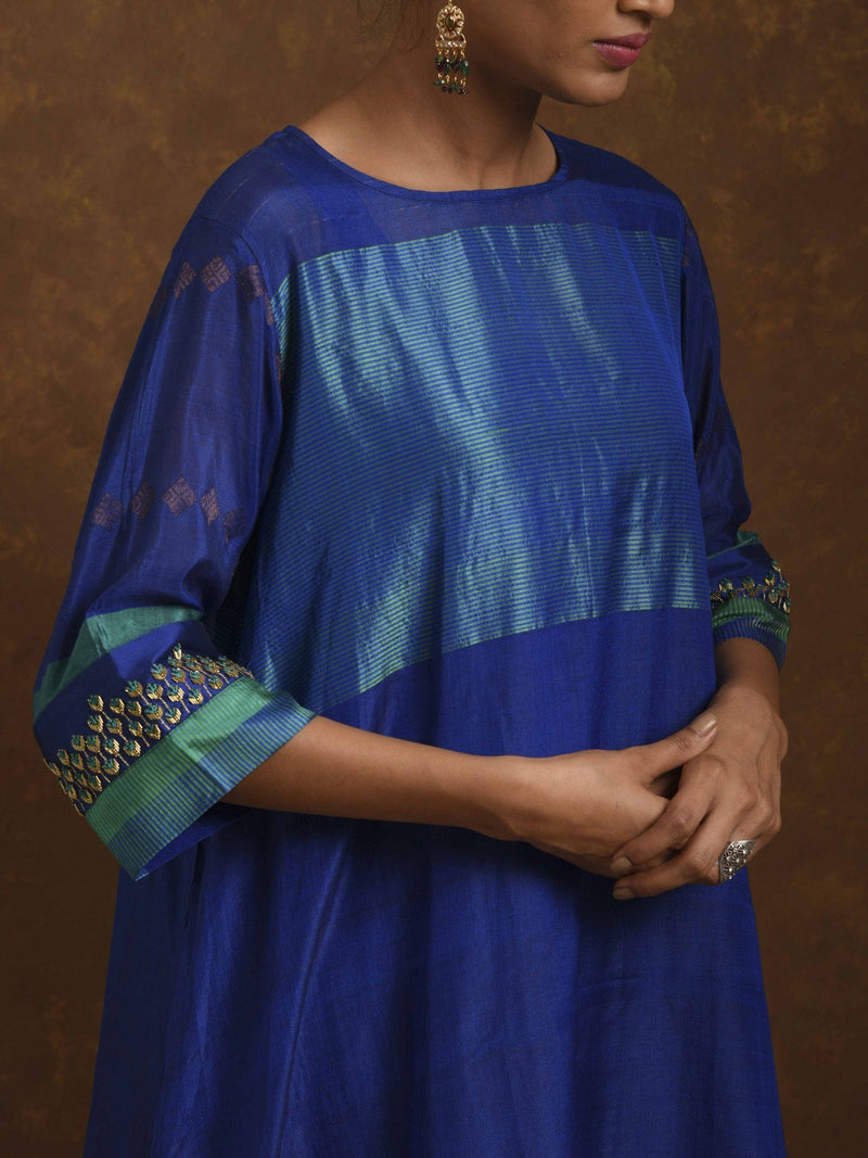 Seher Blue Kurta Set by Priti Prashant for women Worldwide