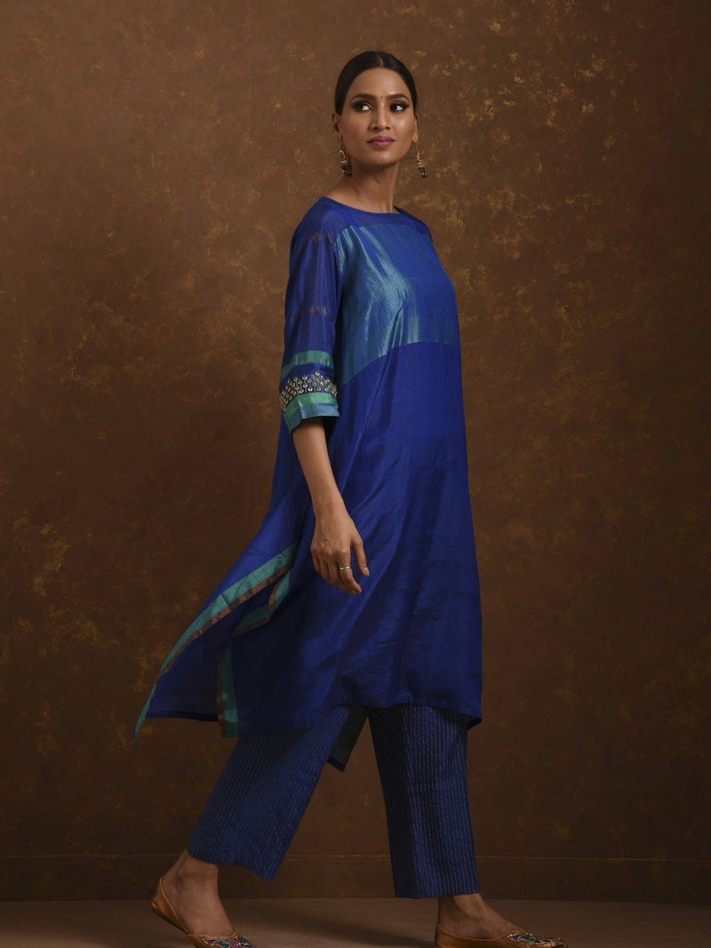 Seher Blue Kurta Set by Priti Prashant for women Worldwide