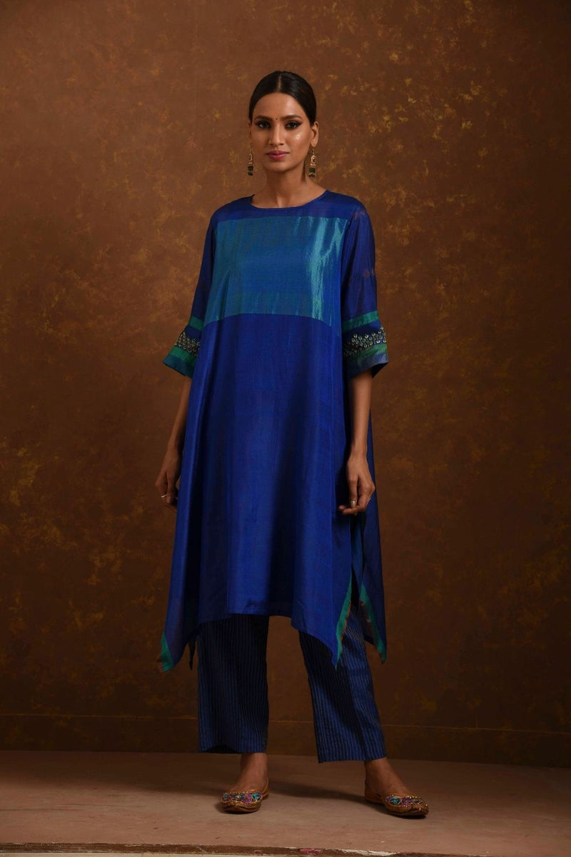 Seher Blue Kurta Set by Priti Prashant for women Worldwide