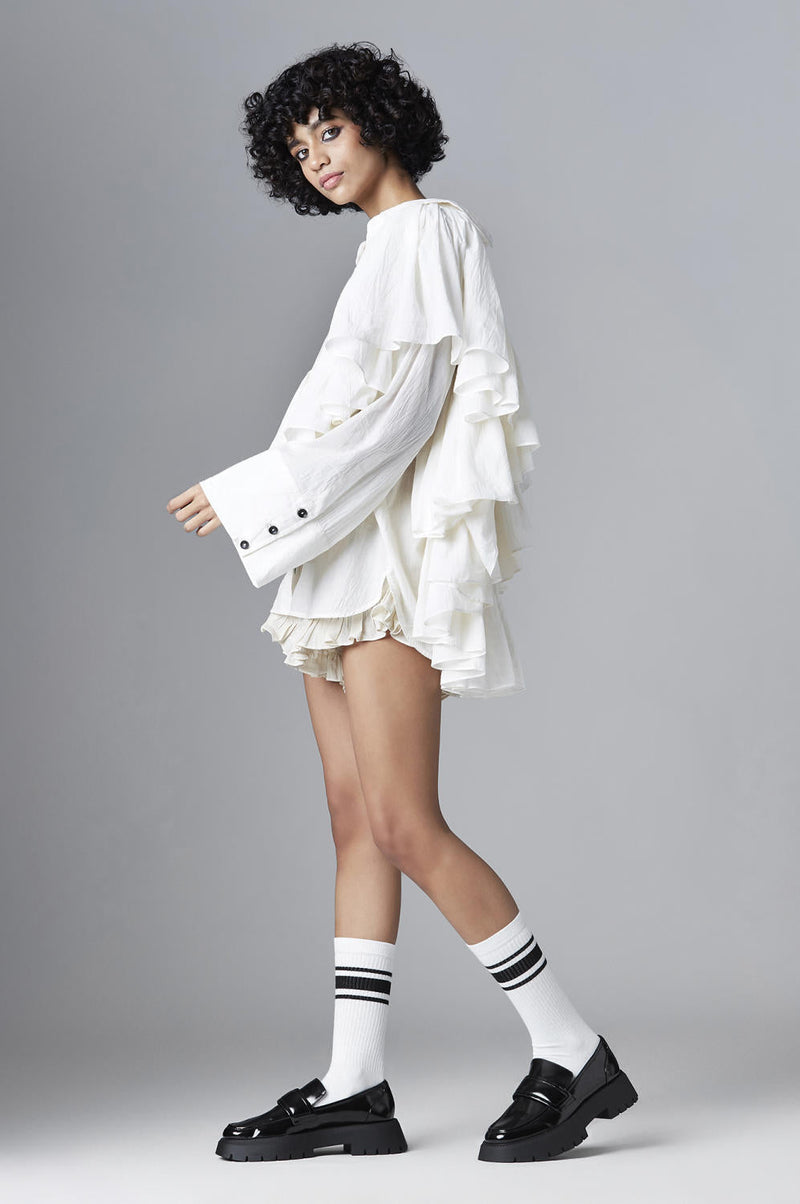 Selene Shirt Top & Tunics by Chola in white color for women Worldwide