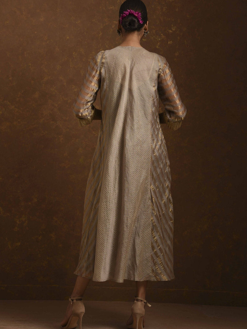 Shagufta Grey and Gold Dress by Priti Prashant for women Worldwide