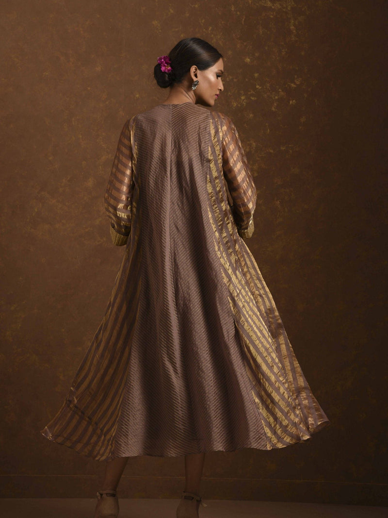 Shagufta Mocha and Gold Dress by Priti Prashant for women Worldwide
