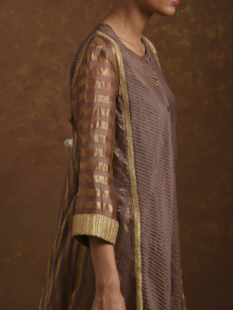Shagufta Mocha and Gold Dress by Priti Prashant for women Worldwide