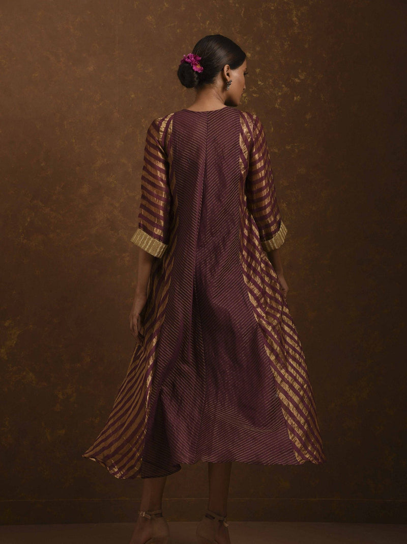 Shagufta Wine and Gold Dress by Priti Prashant for women Worldwide