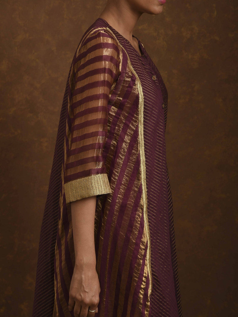 Shagufta Wine and Gold Dress by Priti Prashant for women Worldwide