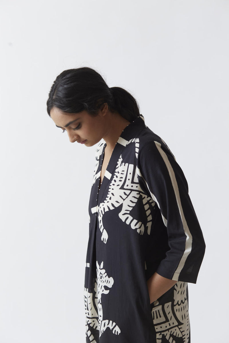 SHER KURTA SET (BLACK) Kurta Sets by Yam for women Worldwide