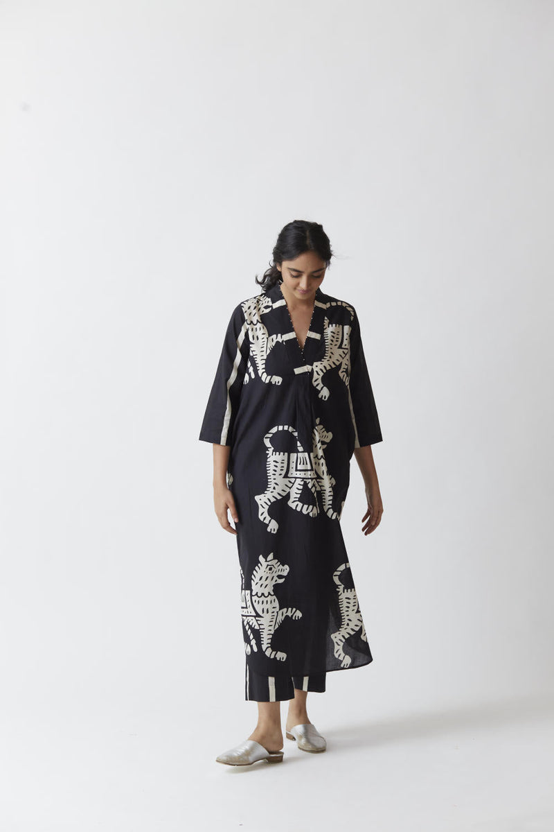 SHER KURTA SET (BLACK) Kurta Sets by Yam for women Worldwide