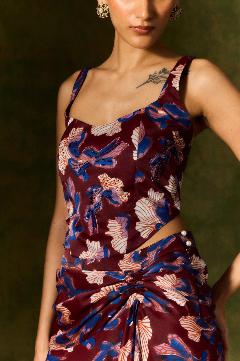 MEHER SILK SKIRT & CORSET SET satin by JodiLife for women Worldwide