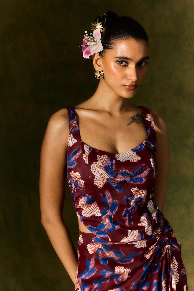 MEHER SILK SKIRT & CORSET SET satin by JodiLife for women Worldwide