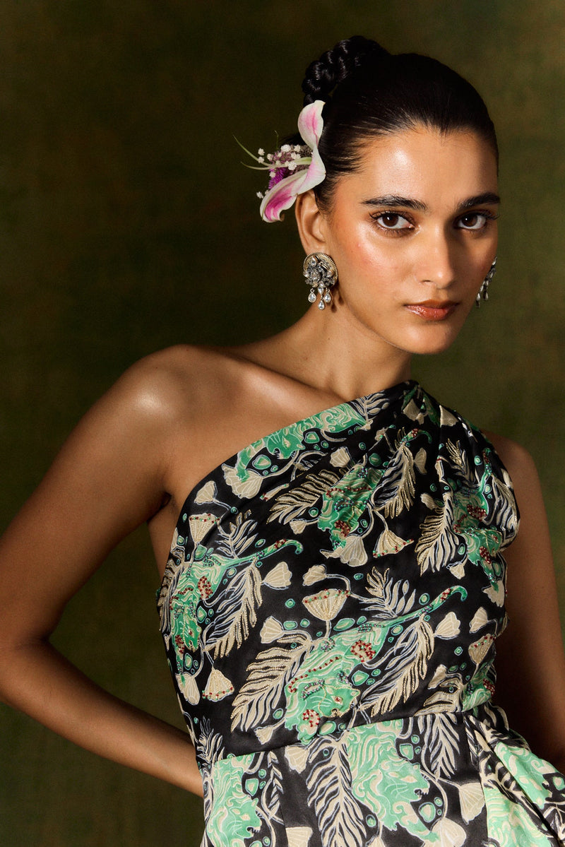 GULSHER ONE SHOULDER SILK DRESS satin by JodiLife for women Worldwide