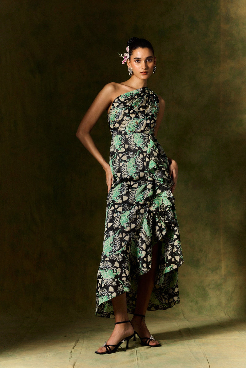 GULSHER ONE SHOULDER SILK DRESS satin by JodiLife for women Worldwide