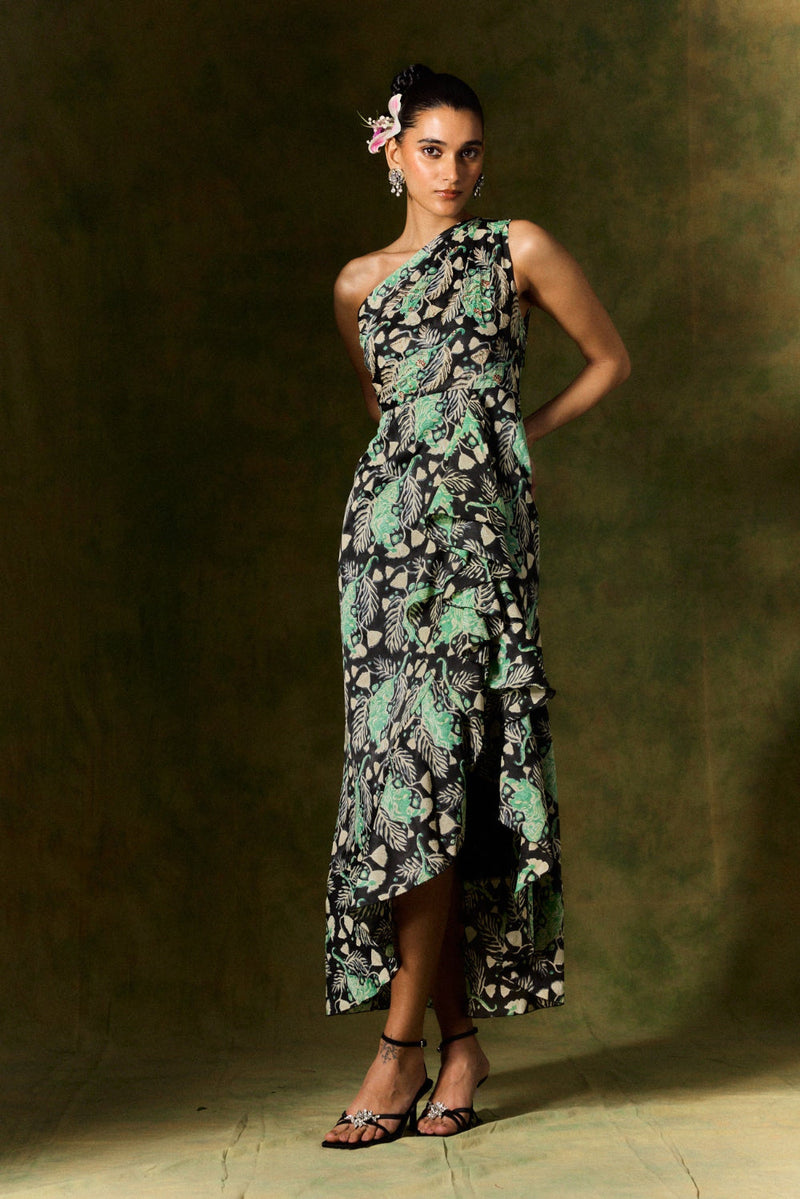 GULSHER ONE SHOULDER SILK DRESS satin by JodiLife for women Worldwide