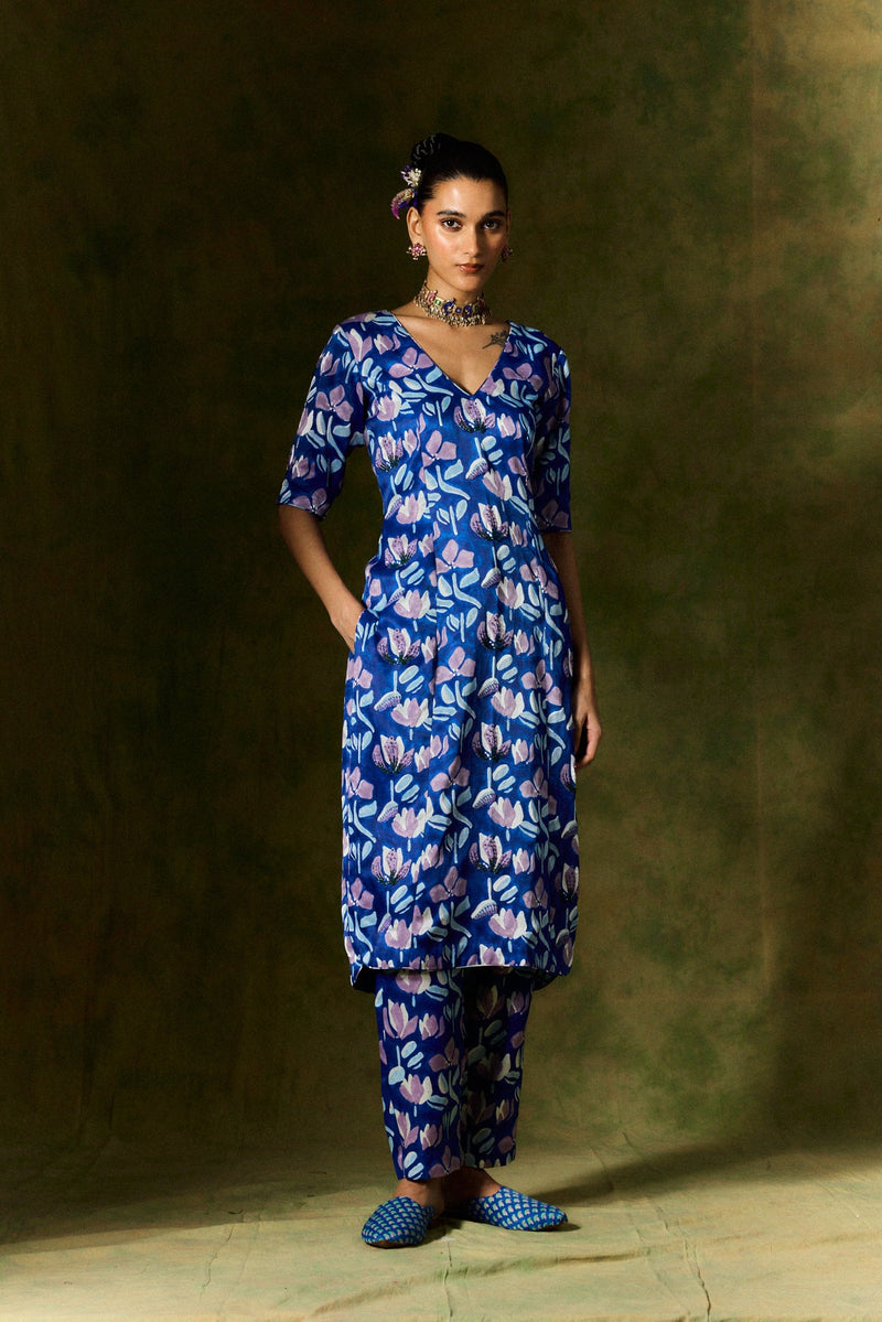 NEELAM SILK KURTA SET silk by JodiLife for women Worldwide