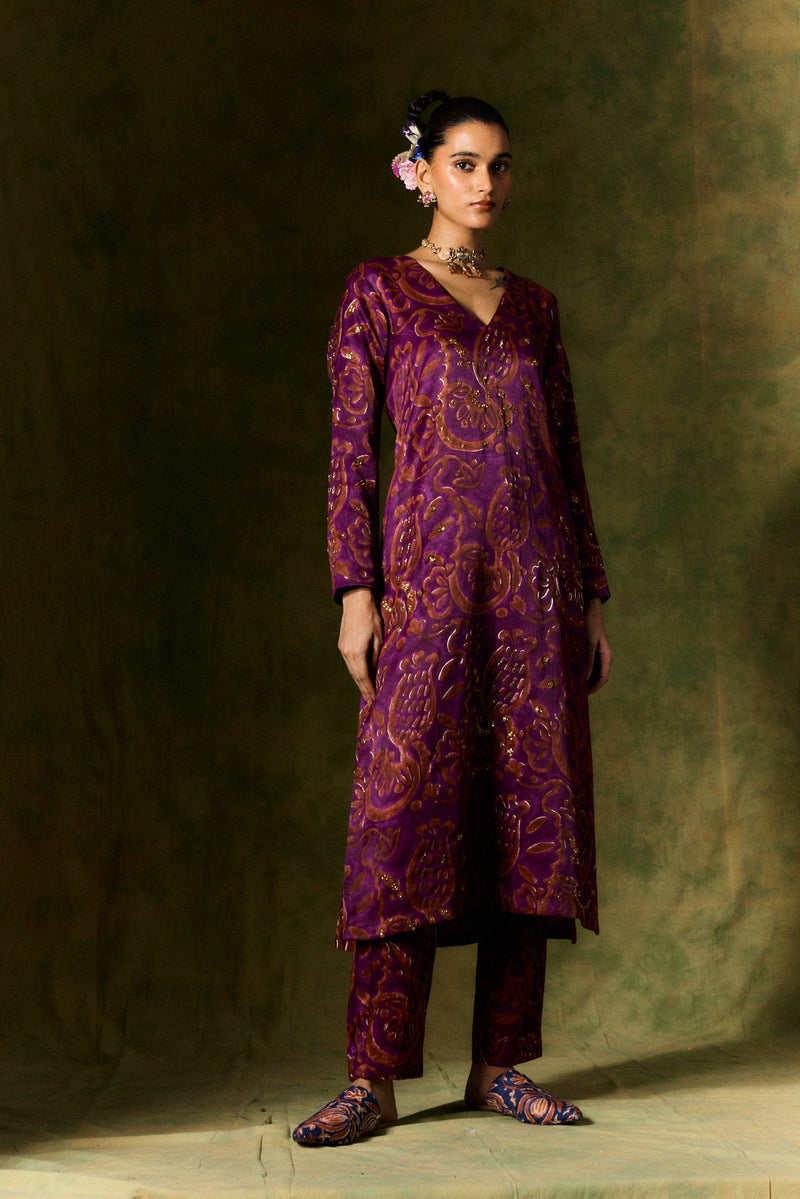 SAANJH SILK KURTA SET silk by JodiLife for women Worldwide