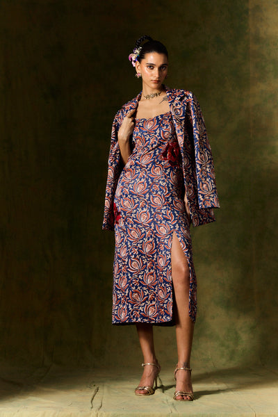 INAAYA SILK BLAZER AND SKIRT SET