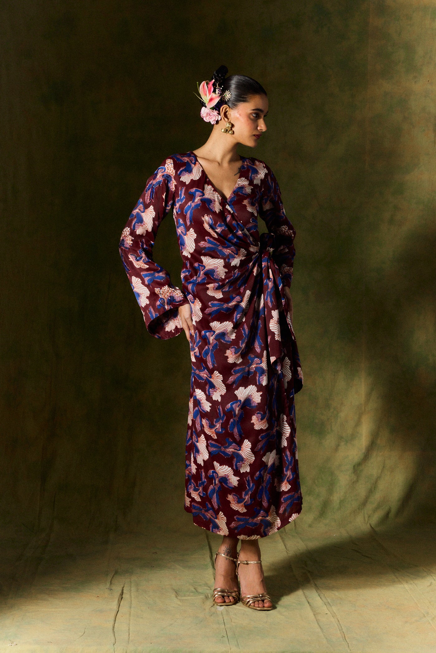 MEHER SILK WRAP DRESS