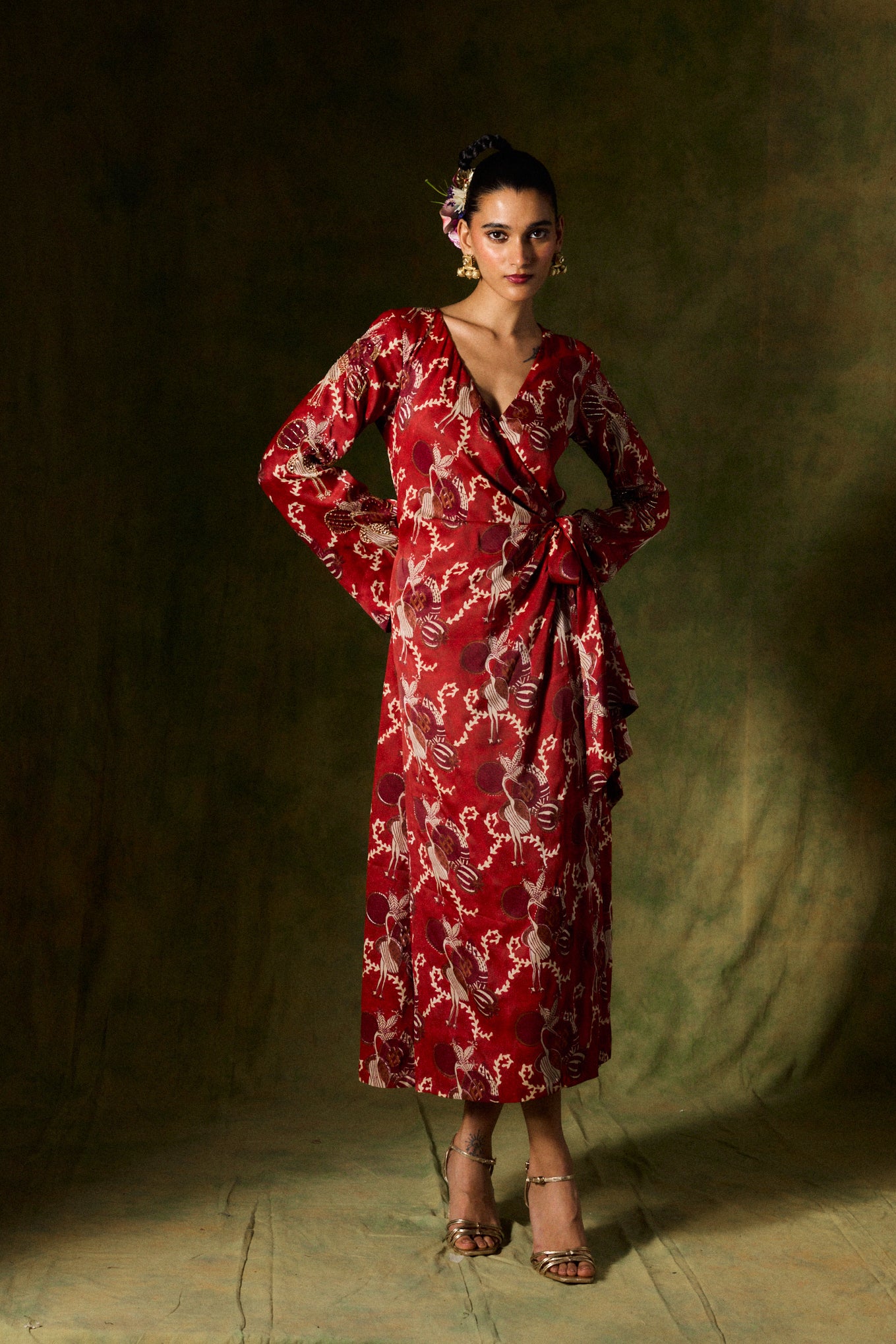 NOURA SILK WRAP DRESS