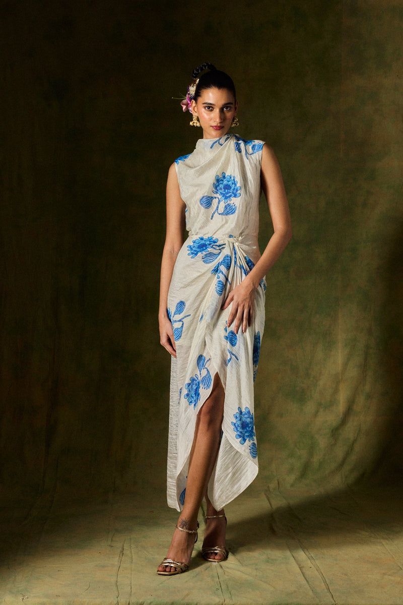 FIZAH SILK DRAPED DRESS silk by JodiLife for women Worldwide