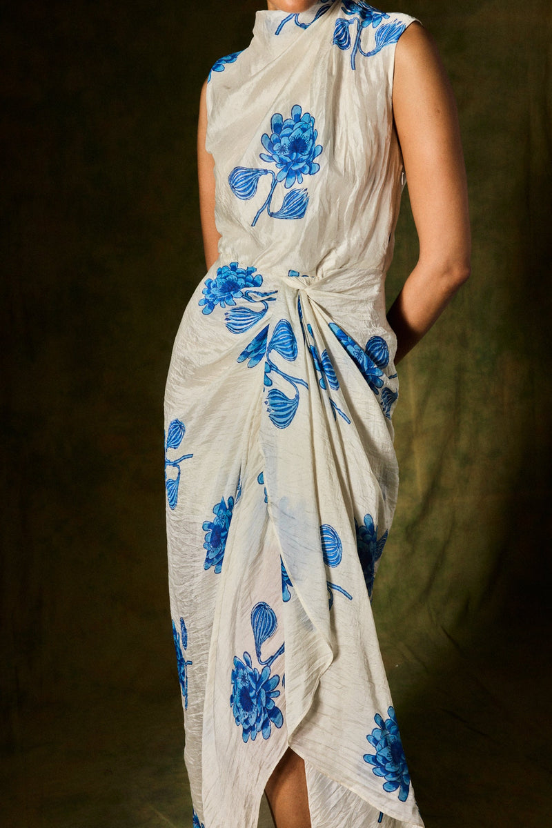 FIZAH SILK DRAPED DRESS silk by JodiLife for women Worldwide