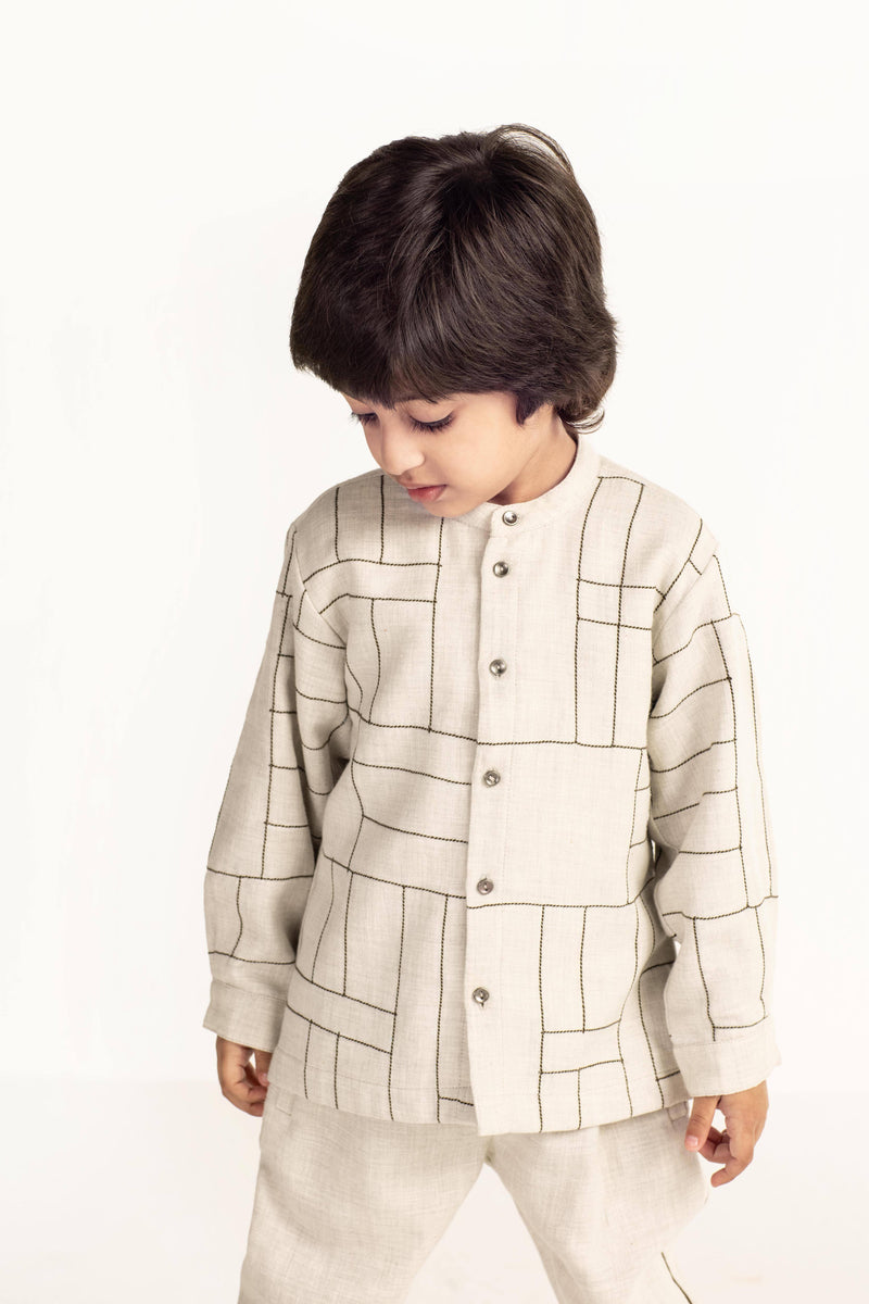 Side Stripe Pant- Beige Kids THREE Kids 
