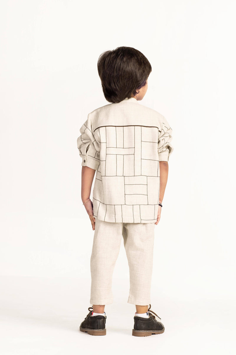 Side Stripe Pant- Beige Kids THREE Kids 