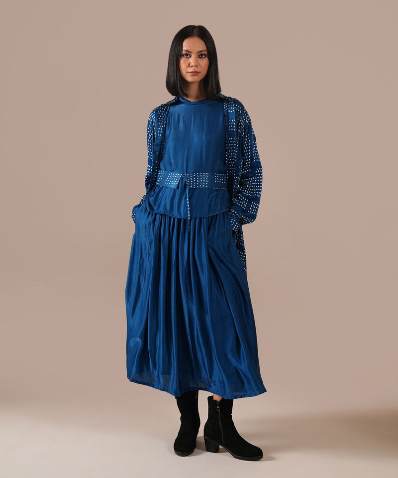 SILK REVERIE SET silk by Indigo Dreams in blue color for women Worldwide