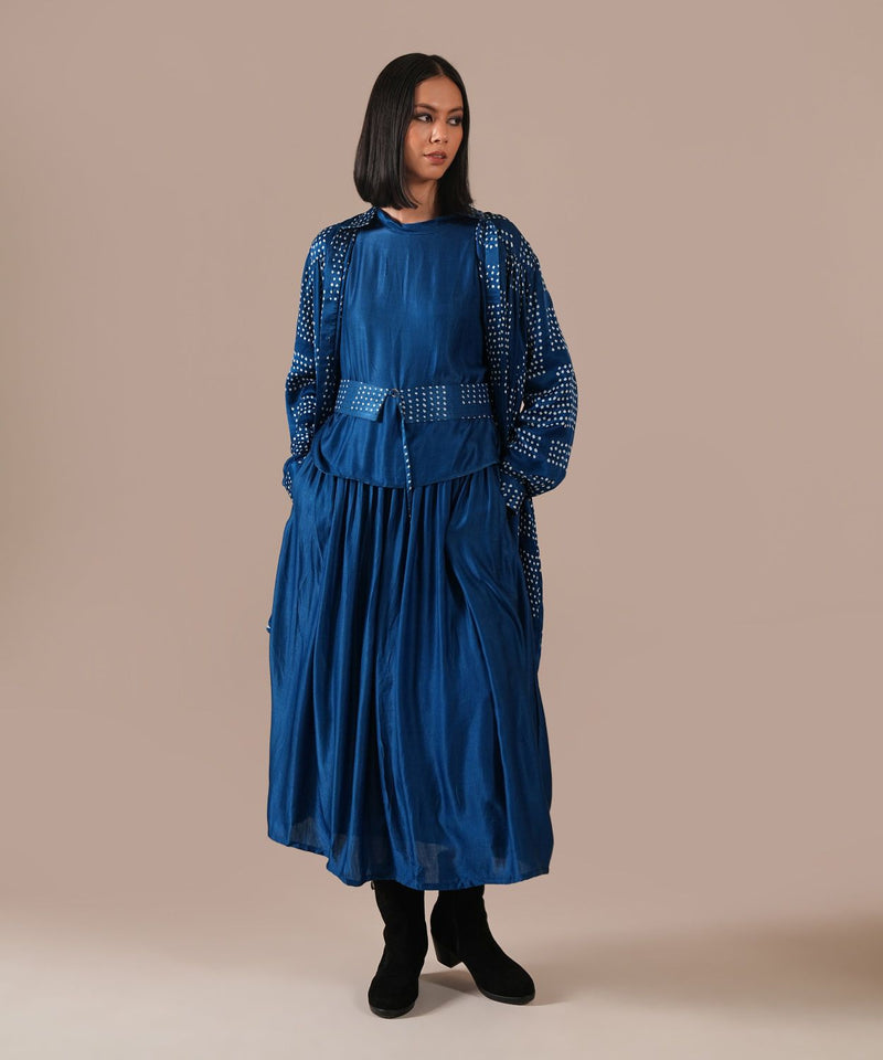 SILK REVERIE SET silk by Indigo Dreams in blue color for women Worldwide