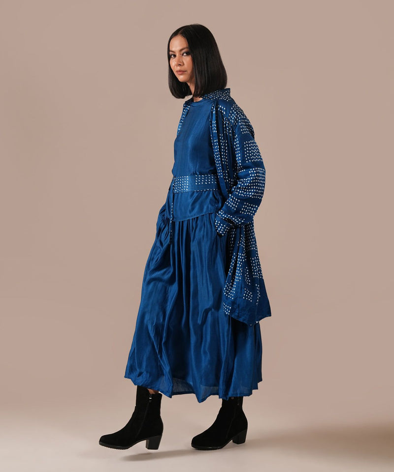 SILK REVERIE SET silk by Indigo Dreams in blue color for women Worldwide