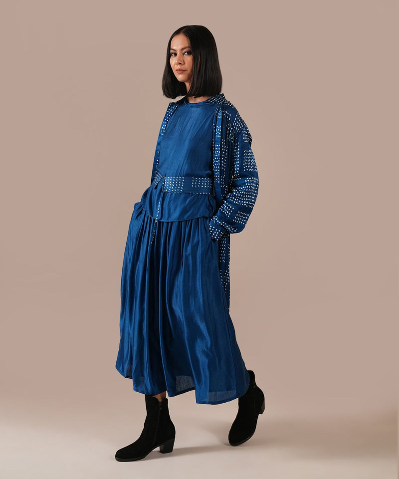 SILK REVERIE SET silk by Indigo Dreams in blue color for women Worldwide