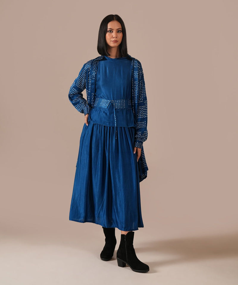 SILK REVERIE SET silk by Indigo Dreams in blue color for women Worldwide
