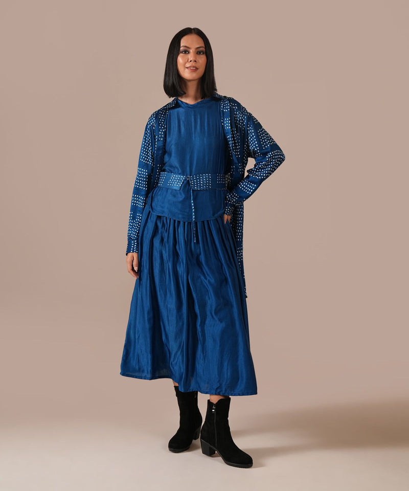 SILK REVERIE SET silk by Indigo Dreams in blue color for women Worldwide