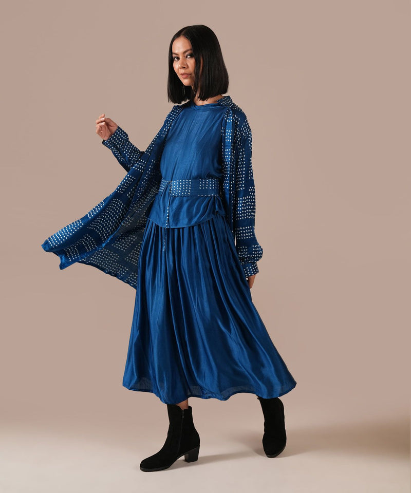 SILK REVERIE SET silk by Indigo Dreams in blue color for women Worldwide