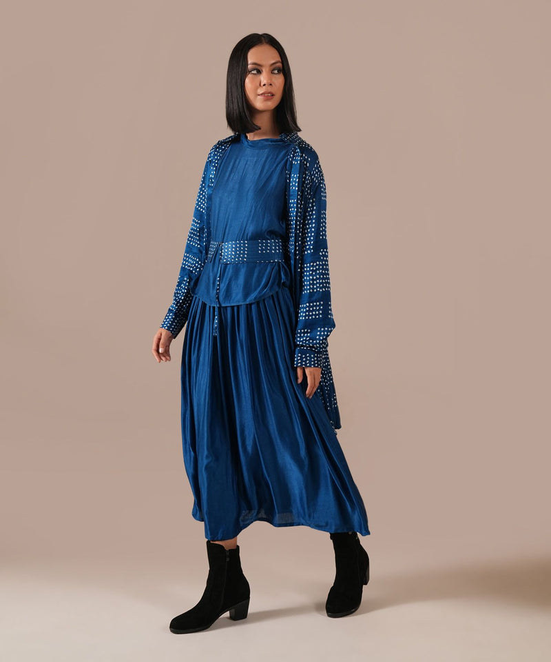 SILK REVERIE SET silk by Indigo Dreams in blue color for women Worldwide
