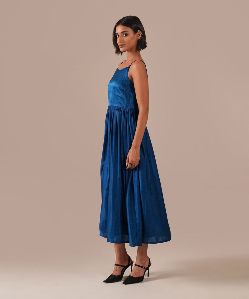 SILK SONATA DRESS silk by Indigo Dreams in blue color for women Worldwide