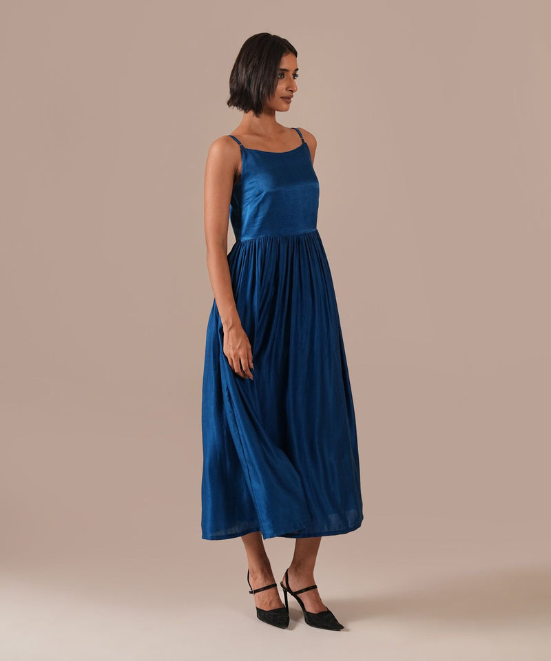 SILK SONATA DRESS silk by Indigo Dreams in blue color for women Worldwide