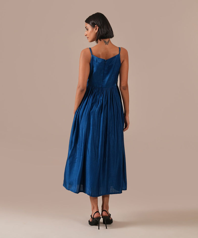 SILK SONATA DRESS silk by Indigo Dreams in blue color for women Worldwide