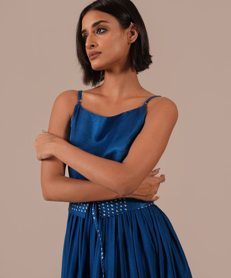 SILK SONATA DRESS silk by Indigo Dreams in blue color for women Worldwide